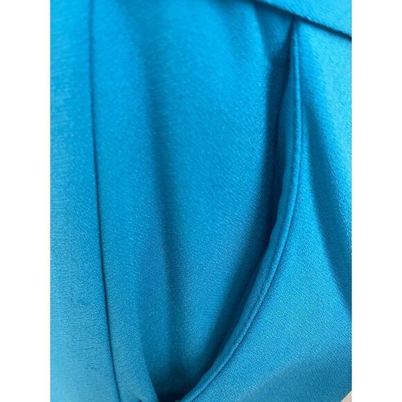 Vince Camuto Women Blue Sleeveless Twisted Pleated Pockets Sheath Dress Size 10 - Picture 8 of 13